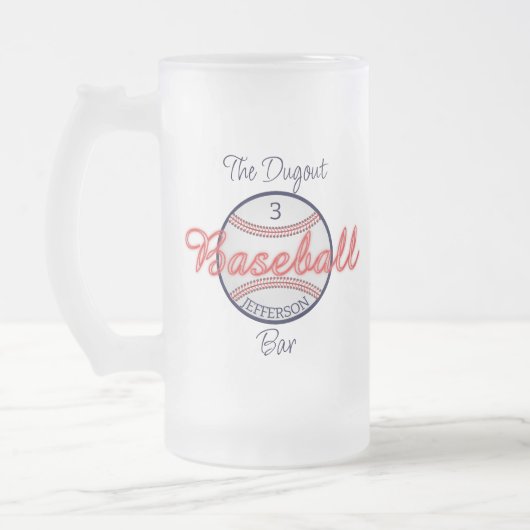 Baseball Sports Mattiert Glass Beer Tasse (Links)