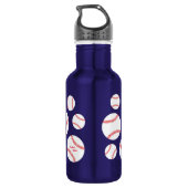 Baseball Sports Niedlich Kids Wasserflasche mit Na (Rückseite)