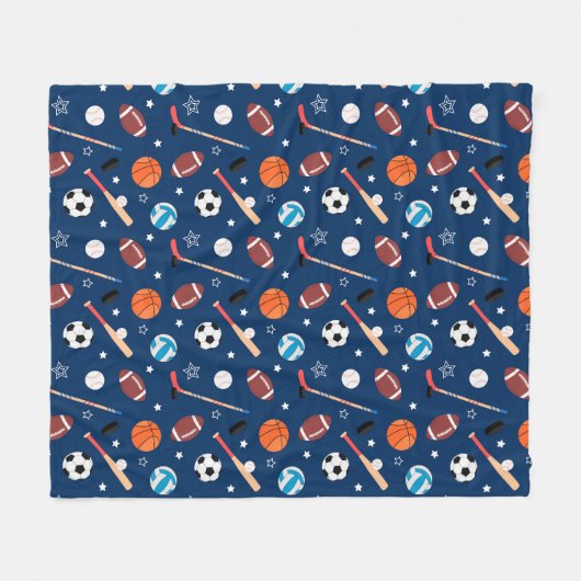 Baseball sports Pattern  Fleecedecke (Vorderseite (Horizontal))