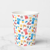 Baseball sports Pattern  Pappbecher (Rückseite)