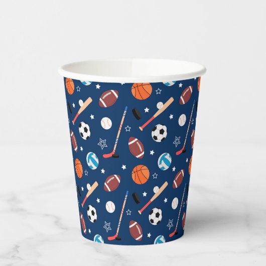 Baseball sports Pattern  Pappbecher (Links)