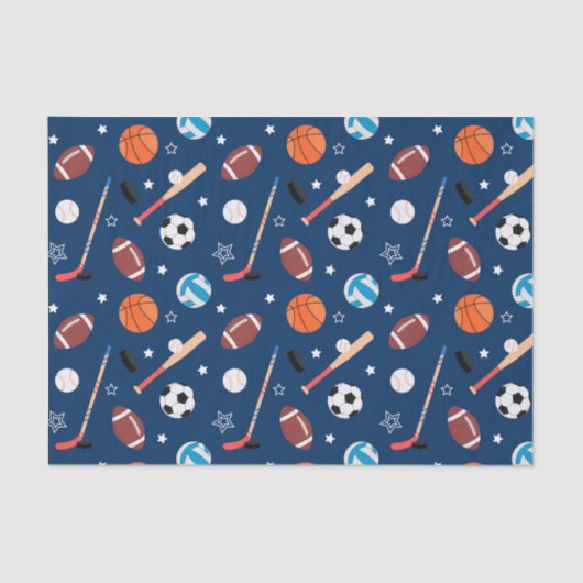 Baseball sports Pattern  Seidenpapier (Vorderseite)