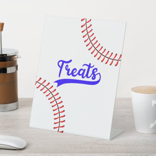 Baseball Sports Red Blue Party Leckerei Table Sockelschild (In SItu)