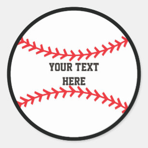 Baseball Sports Round Birthday Party Sticker