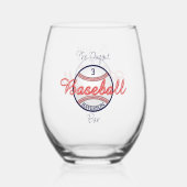 Baseball Sports Stemless Wine Glass Trinkbehälter Weinglas Ohne Stiel (Rückseite)