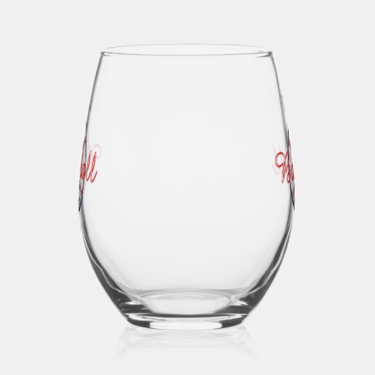 Baseball Sports Stemless Wine Glass Trinkbehälter Weinglas Ohne Stiel (Rechts)