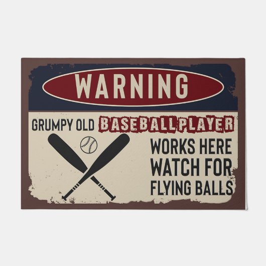 Baseball Sports Welcome Mat, Funny Baseball Doorma Fußmatte (Vorderseite)