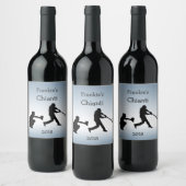 Baseball Sports Wine Blue Label Weinetikett (Flaschen)