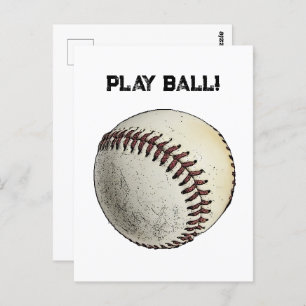 Baseball-Sportspiel Ball Batter Up Zeichnend Postkarte