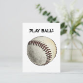 Baseball-Sportspiel Ball Batter Up Zeichnend Postkarte (Stehend Vorderseite)