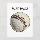 Baseball-Sportspiel Ball Batter Up Zeichnend Postkarte (Vorderseite)