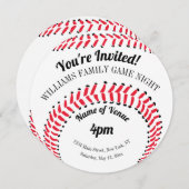 Baseball-Sportspiel-Nacht Einladung (Vorne/Hinten)