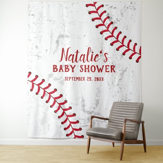 Baseball-Sportthema Babydusche Hintergrund Wandteppich (Beispiel)