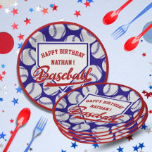 Baseball Sportthema Name Party Papierplatte