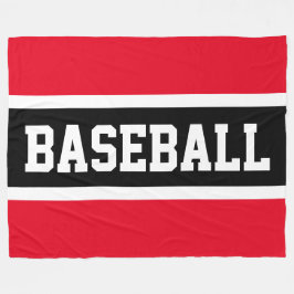 BASEBALL Sporty Bright Red Schwarz-weiß Stripes Fleecedecke