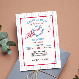 Baseball Sporty Geburtstags-Foto für Kinder Einladung