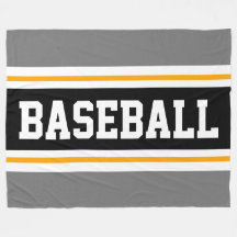 BASEBALL Sporty Gray Yellow Black Athletic Strips
