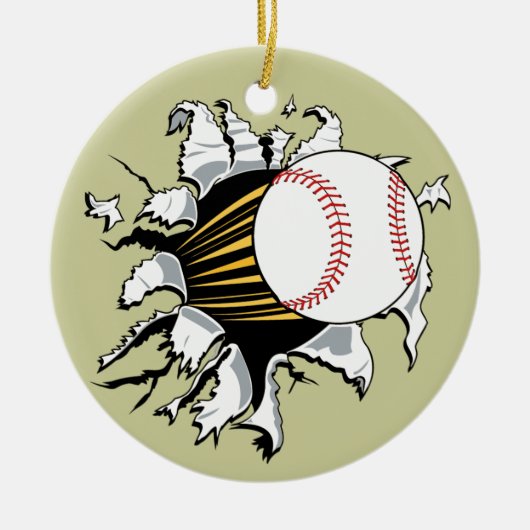 Baseball-Sprenger-Verzierung Keramikornament (Vorne)