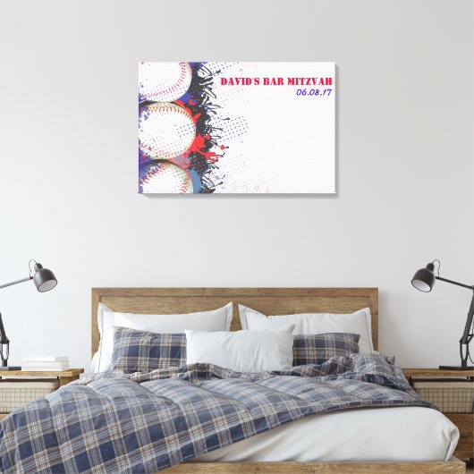 BASEBALL Spritzer-Anmeldungs-Memory-Board Leinwanddruck (Insitu (Schlafzimmer))