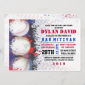 BASEBALL Spritzer Bar Bat Mitzvah Einladung (Vorne/Hinten)