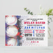BASEBALL Spritzer Bar Bat Mitzvah Einladung (Stehend Vorderseite)