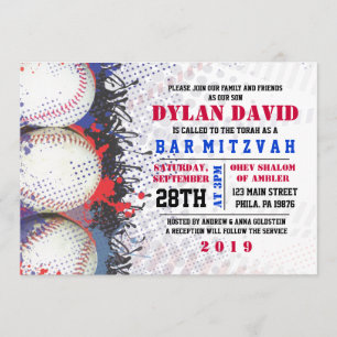 BASEBALL Spritzer Bar Bat Mitzvah Einladung