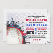 BASEBALL Spritzer Bar Bat Mitzvah Einladung (Vorderseite)