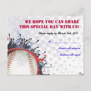 Baseball-Spritzer-Bar Mitzvah Antwortkarte RSVP Karte