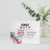 Baseball-Spritzer Bar Mitzvah Replik-Karte RSVP Karte (Stehend Vorderseite)