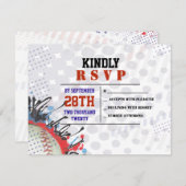 Baseball-Spritzer Bar Mitzvah Replik-Karte RSVP Karte (Vorne/Hinten)