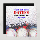 BASEBALL SPRITZER Bar Mitzvah SAVE THE DATE Karte (Vorne/Hinten)