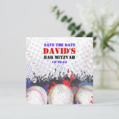 BASEBALL SPRITZER Bar Mitzvah SAVE THE DATE Karte (Stehend Vorderseite)