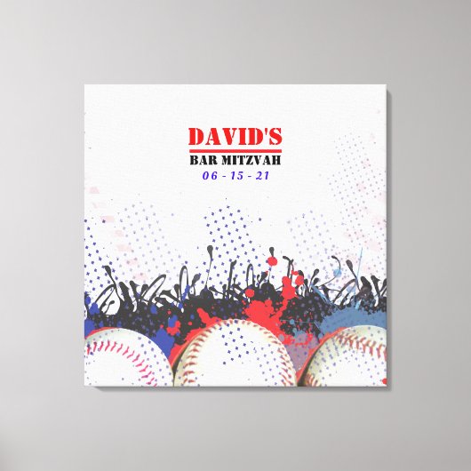 BASEBALL SPRITZER Bar Mitzvah Sign-In Memory-Board Leinwanddruck (Vorderseite)