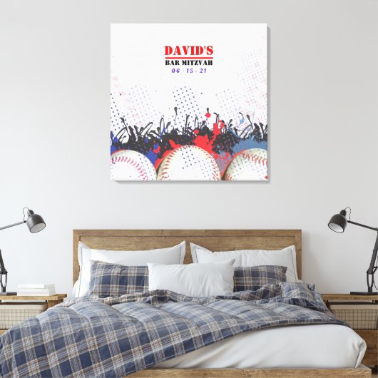 BASEBALL SPRITZER Bar Mitzvah Sign-In Memory-Board Leinwanddruck (Insitu (Schlafzimmer))