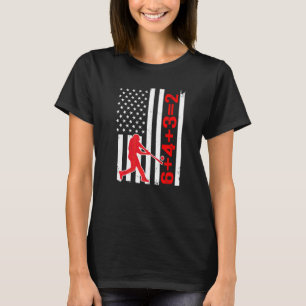 Baseball-Spruch 6+4+32 Double Play Baseball-Spiele T-Shirt