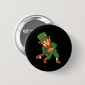 Baseball St Patricks Day Leprechaun Hitter Batter Button (Vorne & Hinten)