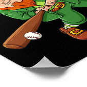 Baseball St Patricks Day Leprechaun Hitter Batter Poster (Ecke)