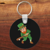 Baseball St Patricks Day Leprechaun Hitter Batter Schlüsselanhänger (Vorderseite)