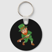 Baseball St Patricks Day Leprechaun Hitter Batter Schlüsselanhänger (Rückseite)