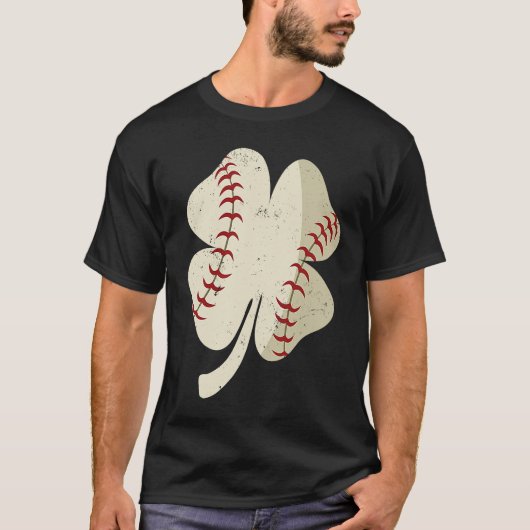 Baseball St Patricks Day Shamrock T-Shirt (Vorderseite)