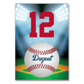 Baseball Stadium Bar Mitzvah Tischnummer (Vorderseite)