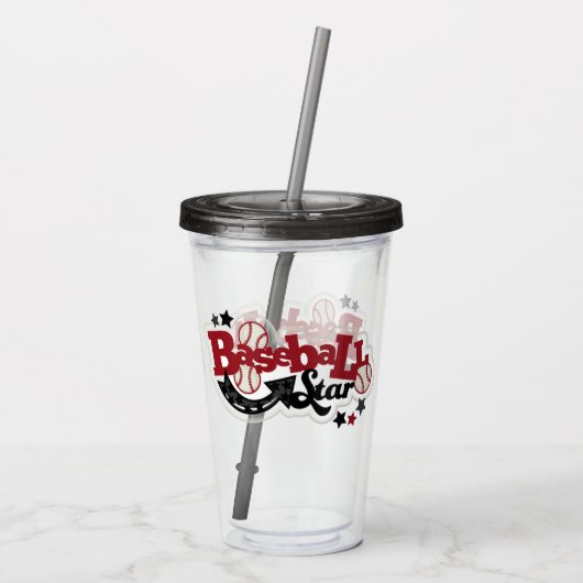 Baseball Star Acryltrinkbecher (Rückseite)
