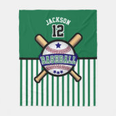 Baseball ⚾ Star - Dunkelblau und grün Fleecedecke (Vorderseite)