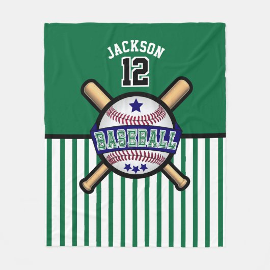 Baseball ⚾ Star - Dunkelblau und grün Fleecedecke (Vorderseite)