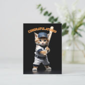 Baseball Star Kitten Postkarte (Stehend Vorderseite)