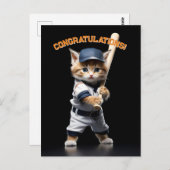 Baseball Star Kitten Postkarte (Vorne/Hinten)