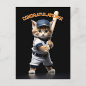 Baseball Star Kitten Postkarte (Vorderseite)