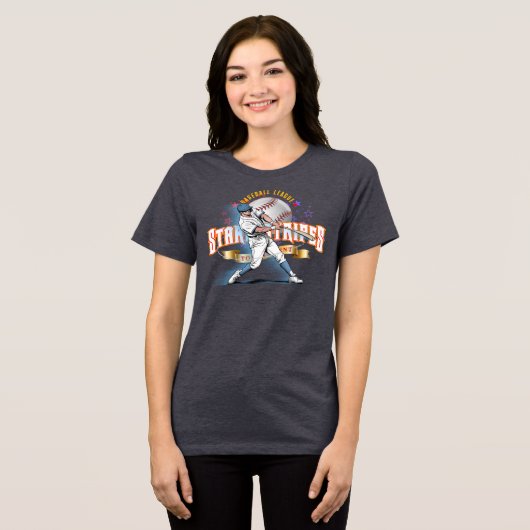 Baseball Stars & Stripes (D. mode) | Women Tri-Blend Shirt (Vorderseite voll)