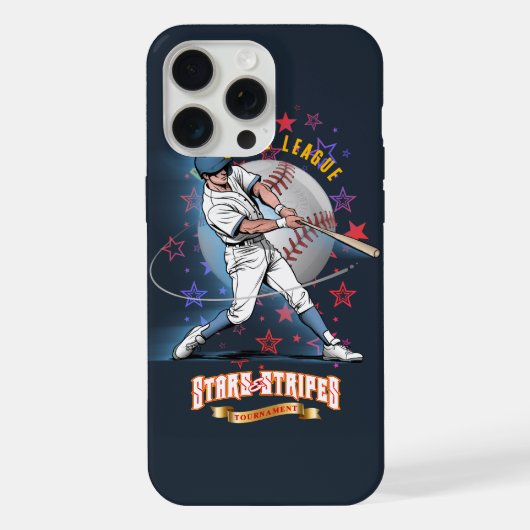 Baseball Stars & Stripes (Dunkelmodus) | iPhone Hülle (Rückseite)
