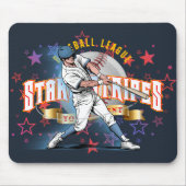Baseball Stars & Stripes (Dunkelmodus) | Mousepad (Vorne)